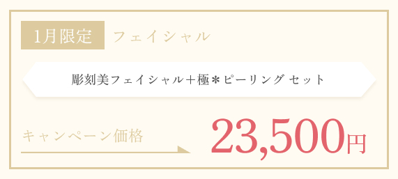 1月限定　彫刻美フェイシャル＋極＊ピーリング セット